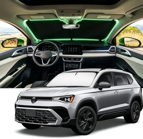 Windshield Sun Shade for 2022-2026 Volkswagen VW Taos Compatible Accessories-4 Layers Custom Fit Foldable Front Window Sunshade Sun Visor Protector, Block UV Rays Keep Your Car Cooler by Unknown