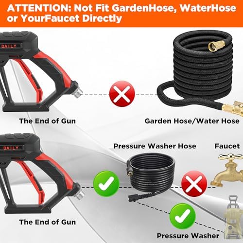 Tool Daily Short Pressure Washer Gun with Foam Cannon, Car Wash Brush - Image 2