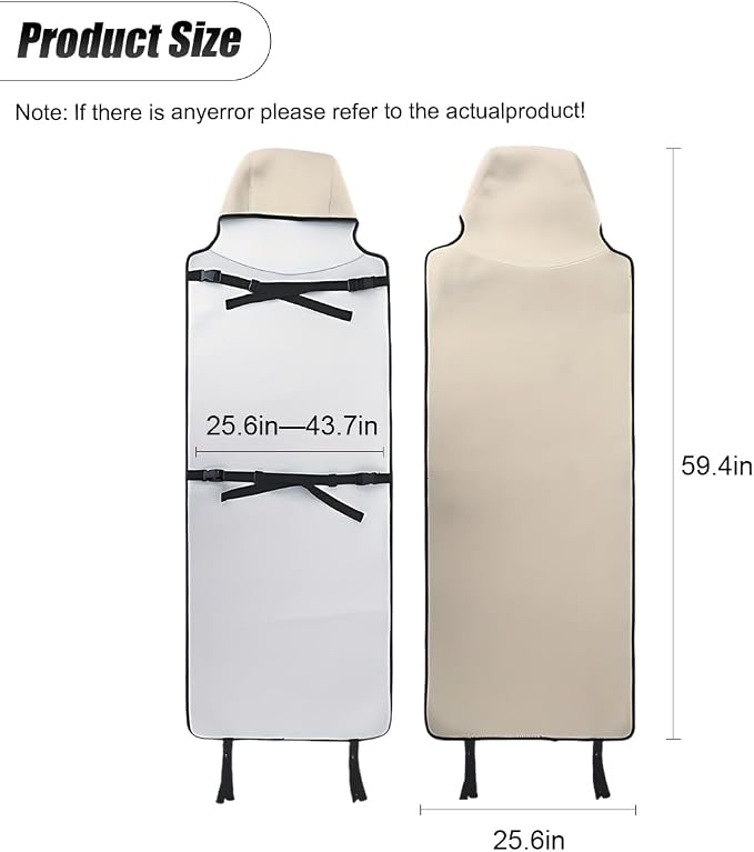 ZIMISI Waterproof Car Seat Covers, Non-Slip Towel Front Seat Covers, Sweat Car Seat Protector Cover for Gym Workout, Yoga, Running, Swimming, Beach & Hiking (Beige) - Image 2