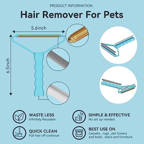 Pet Hair Remover, Dog Cat Carpet Rake, Lint Remover Shaver for Sofas-2pack - Image 4