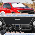 Foldable Front Window Windshield Sunshade Compatible with 2019-2026 Chevy Silverado/GMC Sierra 1500, 2020-2026 Chevy Silverado/GMC Sierra 2500/3500 HD Accessories Sun Heat UV Rays Protection - Image 2