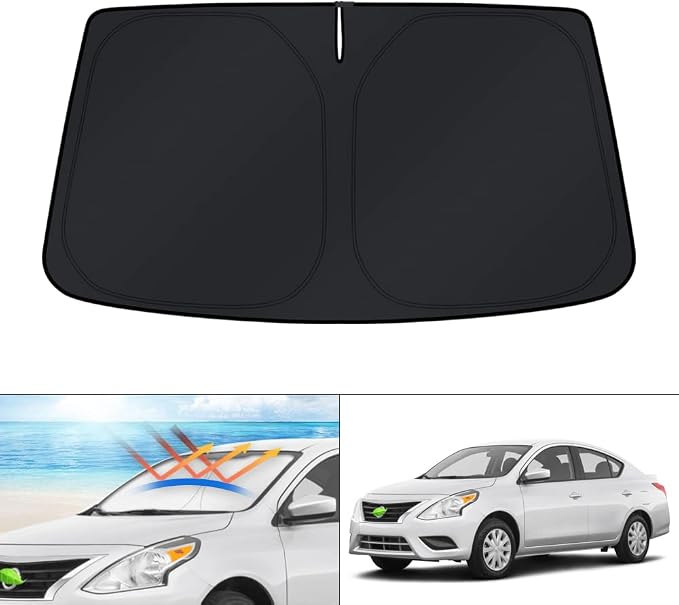 KUST Windshield Sun Shade for 2012-2016 2017 2018 Nissan Versa Accessories Sunshade Window Sun Visor Protector Foldable Block UV Rays by KUST