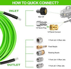 Sewer Jetter Kit 100 FT for Pressure Washer, 5800 PSI Drain Cleaner Hose - Image 2