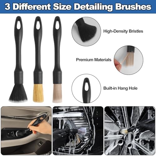 Windshield Cleaner Tool, 14Pcs Car Cleaning Kit - Car Interior Detailing Kit with Extendable Handle, Cleaning Gel & Microfiber Pads, All-in-One Inside Car Cleaning Supplies for Women Men - Image 4