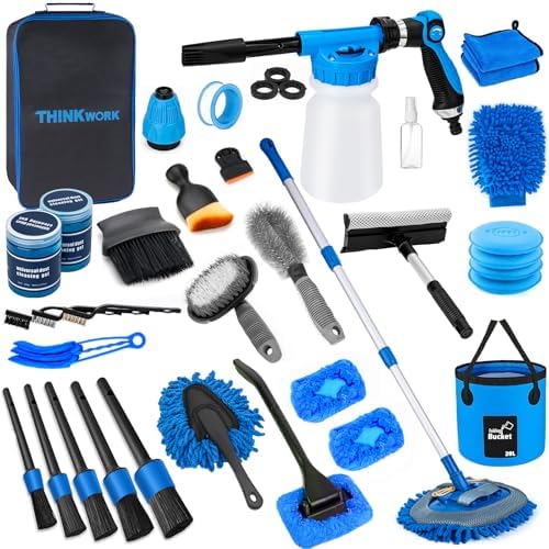 THINKWORK Car Wash Kit with Foam Gun, Complete Car Detailing Kit 40 PCS by THINKWORK