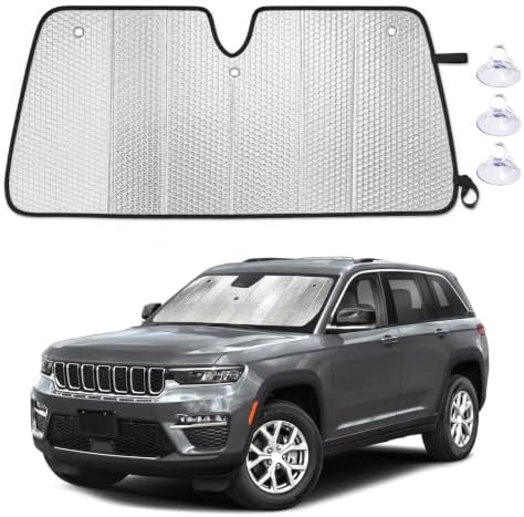 EcoNour Foldable Sun Shade Fit for Jeep Cherokee 2011-2024 2025 2026 by EcoNour