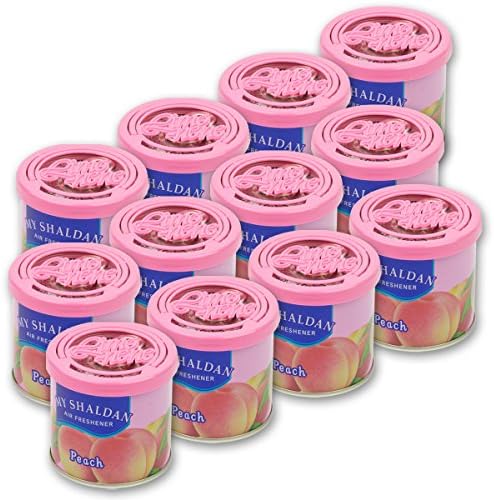Auto Dynasty My Shaldan Japanese Car Cup-Holder Natural Air Freshener Cans, Peach Scented, Pack of 12 by AutoDynasty