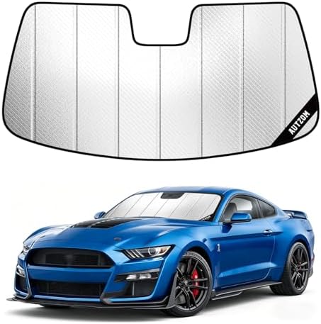 Windshield Sun Shade for Ford Mustang 2015-2023 w/Rearview Camera Specific by Unknown
