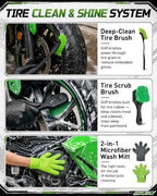 18 Pcs Motorcycle Cleaning Kit with Storage Bag, for Motorcycle Washing - Image 4
