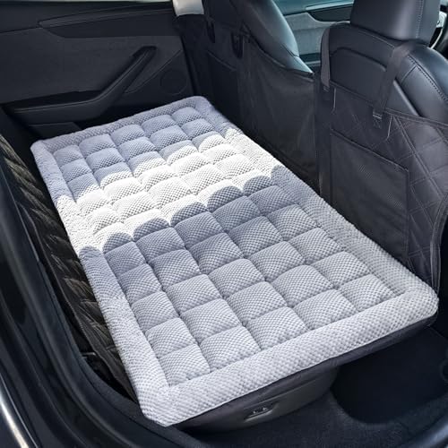 REEVAA Dog Bed Mat for Car Back Seat Grey, 54x24x2 inch | 500g cotton filling,2 inch Extra-Thick, Provides comfort & cushioning for the dog, Chew-Resistant, Anti-slip,Fits Trucks/SUVs by REEVAA