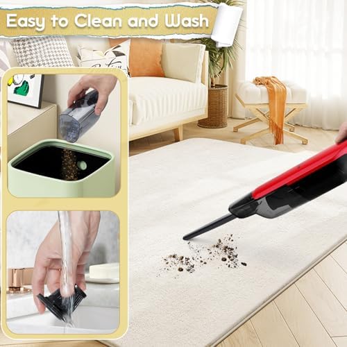 Handheld Vacuum Cordless,15KPA Vacuum with Storage Dock,Red - Image 6