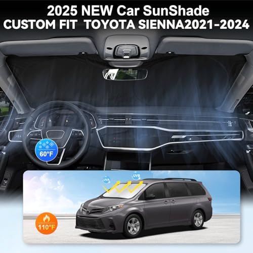 Sunshade for Toyota Sienna 2021-2025 2026 Front Window Shield Sun Visor - Image 4