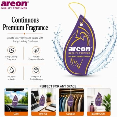 AREON MON Patchouli Lavender Vanilla Scent Hanging Car Air Freshener 12 PCS - Image 5