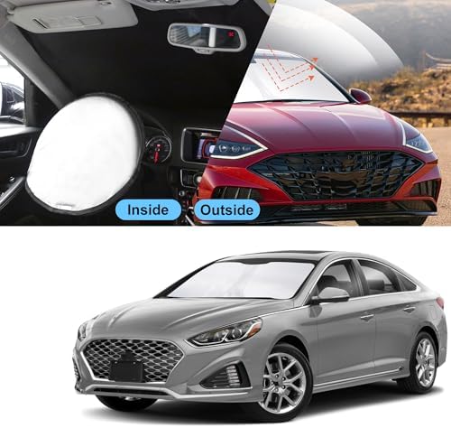 TINGLU Sun Shade for Hyundai Sonata Sedan 2015-2019 Accessories Windshield Sun Shade Window Shade UV Rays Protection Sun Visor Cover with Steering Wheel Sunshade Storage Bag - Image 6
