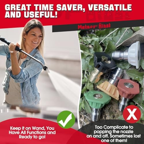 MeteorBlast 6 in 1 Quick Change over Adjustable Pressure Washer Nozzle Tips - Image 6