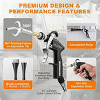 Tornado Car Cleaning Gun with 2 Set Nozzle, Air Blower Gun for Car Detailing with Brush, High Pressure Dry Cleaning Gun Quickly Blasts Dust & Dirt Works with Air Compressor - Image 4