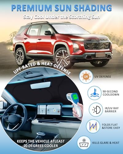 Sun Shade for Chevrolet Chevy Equinox 2018-2024 Windshield Sunshade Shield - Image 2