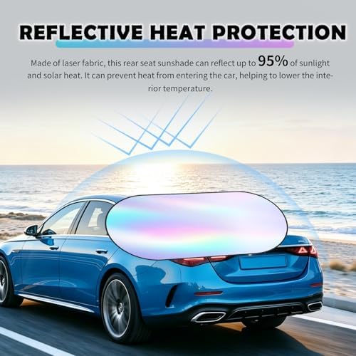 39.37×19.68" Car Rear Window Sun Shade with 6 Suction Cups,Upgraded Back Window Sun Shades for Car Reduces Heat & Protects the Interior,Cars Windows Shades for Most Cars/SUVs - Image 4