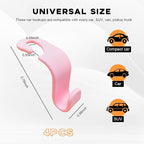 povtii 4PCS Car Seat Headrest Hook, Auto Back Seat Hanging Storage Organizer, Vehicle Seatback Hanger Holder for Purse Handbag Coat Umbrella, Universal Interior Car Accessories (Light Pink) - Image 2