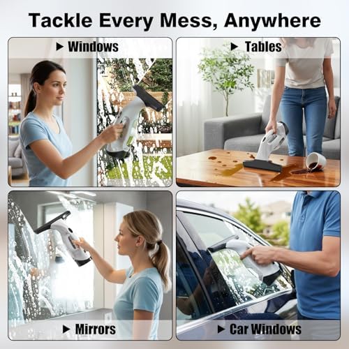 Window Vacuum Squeegee Cordless, 2000Pa Electric Window Cleaner Tool - Image 6