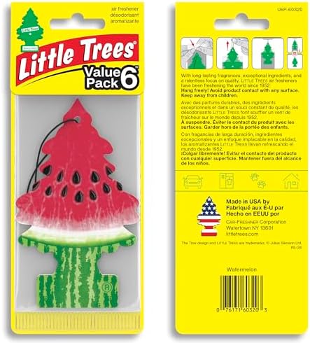 LITTLE TREES Car Air Freshener | Hanging Tree Provides Long Lasting Scent for Auto and Home | 24 Air Fresheners |Watermelon - Image 2