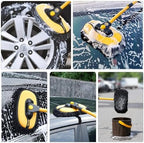 43'' Car Wash Brush with Long Handle Chenille Microfiber Car Wash Kit Mitt Retractable Bent Pole Car Wash Mop for Cars RV Truck Boat (yellow-01) - Image 4