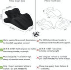 Luxurious Memory Cotton Lovers Pillow, Ergonomic Intimate Pillow, is an Ideal Choice for Reading, Waist Support, deep Support for Intimate Posture and Better Posture.，Black - Image 5