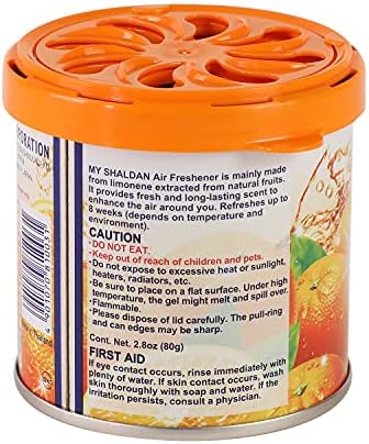 Auto Dynasty My Shaldan Japanese Room/Car Limonene Gel Natural Air Freshener Cans, Orange Scent, 80g - Image 6