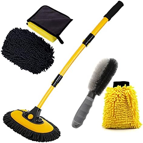 BMLEI Car Wash Brush with Long Handle, Cleaning Mop Car Wash Kit,Yellow by BMLEI