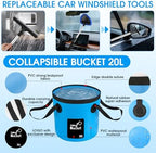 36Pcs Blue Car Wash Detailing Kit，Car Cleaning Set with Foam Gun Sprayer，Long-Handle Brush Mop，Large Collapsible Bucket，Complete Car Wash Supply Gift for Men and Women - Image 5