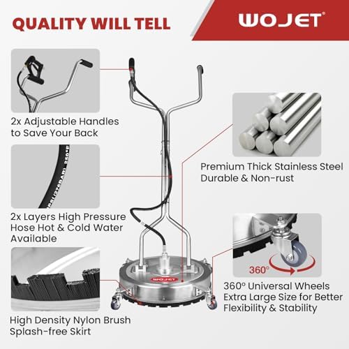 WOJET 22'' Commercial High-Flow Pressure Washer Surface Cleaner 6GPM4500PSI - Image 6