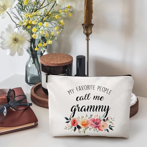 DILSJ Grammy Gifts Makeup Bag, Grammy Gifts For Christmas From Grandkids Cosmetic Bags For Women, Best Grandma Gift From Granddaughters Grandsons Zipper Makeup Pouch Travel Organizer Toiletry Bag - Image 2