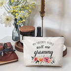 DILSJ Grammy Gifts Makeup Bag, Grammy Gifts For Christmas From Grandkids Cosmetic Bags For Women, Best Grandma Gift From Granddaughters Grandsons Zipper Makeup Pouch Travel Organizer Toiletry Bag - Image 2