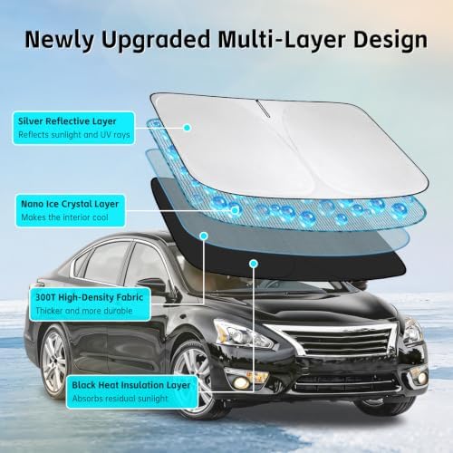Windshield Sun Shade for Nissan Altima 2007-2018 Sunshade - Image 3