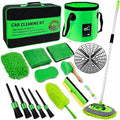Lezcufer 17Pcs Car Wash Kit,62" Car Wash Brush Mop with Long Handle,Car Cleaning Kit,Car Detailing Brush Set,Car Wash Bucket,Car Wheel Brush,Complete Interior Car Cleaning Supplies by Lezcufer