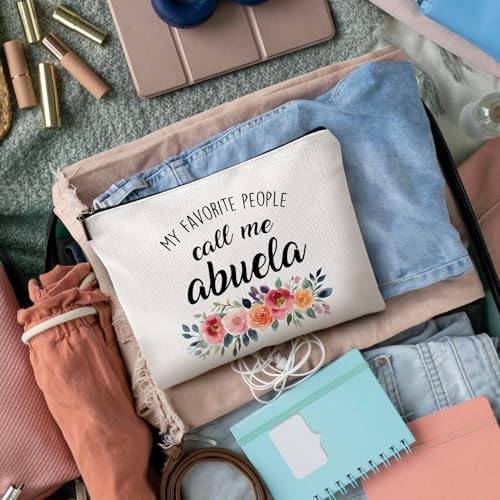 DILSJ Abuela Gifts Makeup Bag, Abuela Gifts For Christmas From Grandkids Cosmetic Bags For Women, Best Grandma Gift From Granddaughters Grandsons Zipper Makeup Pouch Travel Organizer Toiletry Bag - Image 5