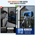 Up to 26FT Reach 20FT Car Wash Brush Kit with Long Handle, 8 Attachments, 180° Rotating Mop & Foldable Bucket, Scratch-Free Soft & Hard Brushes for Cars, Trucks, SUVs & RVs - Image 6