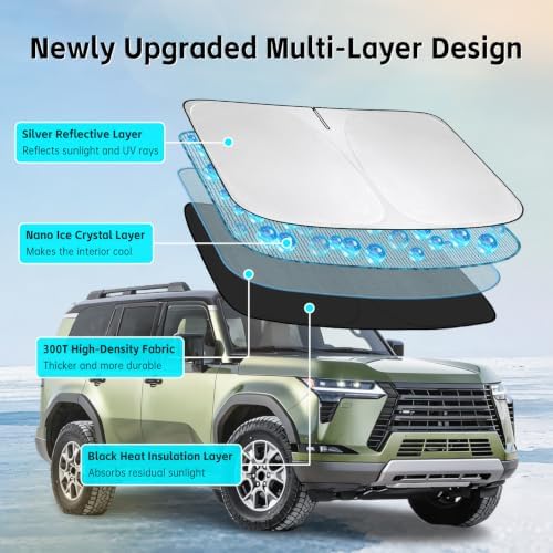 Windshield Sun Shade for Lexus GX GX550 2024-2026 Sunshade - Image 3