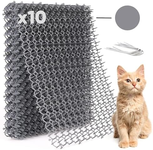Petfolio 10 Pack Extra Large Cat Scat Mat for Cats - Cat Spike Mat 16.5 x 13.4 Inch with 1 Inch Spikes is Perfect to Keep Cats Away Indoor and Outdoor by Petfolio