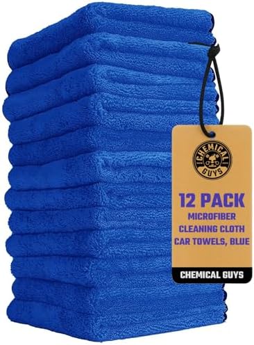 Chemical Guys, Professional Microfiber Towels, 16 x 16 in, Blue, 12 Pack by ChemicalGuys