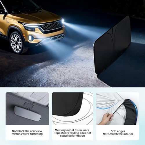 Windshield Sun Shade for Kia Seltos 2021-2026 Sunshade - Image 5