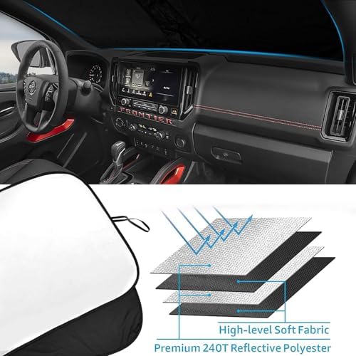 Foldable Front Windshield Sunshade fit for Nissan Frontier 2022-2026 - Image 5