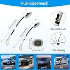 7-in-1 Car Wash Kit with 20L Folding Bucket & Brush – Car Wash Mop with Long Handle, 15° Curved Aluminum Pole for SUV Roof, Car Washing Brushes & Cleaning Supplies, RVs-White. - Image 6