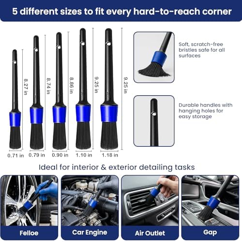 37Pcs Car Detailing Kit, Car Detailing Brush Set, Car Wash Cleaning Kit, Car Detailing Brushes, Professional Car Care Kit for Interior Exterior Wheels, (Drill is NOT Included) - Image 6