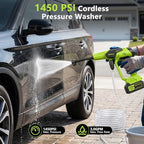 KEPEAK Cordless Portable Washer, 1450 PSI Handheld Washer with 6-in-1 Nozzle, 2Pcs 4.0Ah Batteries and Charger, for Car, Home, Garden, Patio - Image 3