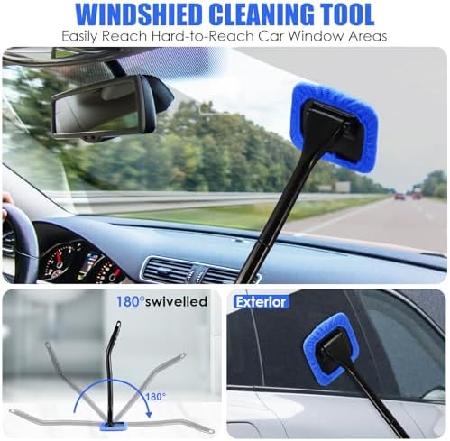 18PCS Car Cleaning Kit, Car Interior Detailing Kit with Blue High Power Handheld Vacuum, Detailing Brush Set, Windshield Cleaner, Cleaning Gel, Complete Auto Accessories for Men, Women - Image 3