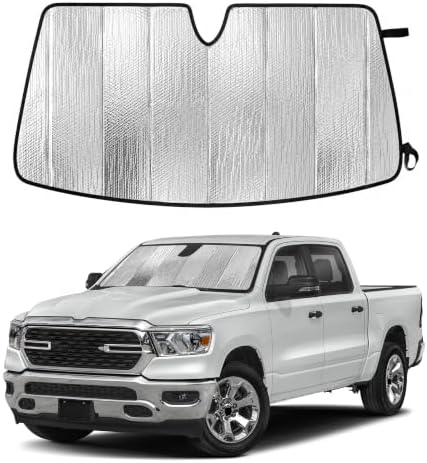 EcoNour Foldable Sun Shade Fit for Dodge Ram 1500 2019-2024 2025 2026 by EcoNour