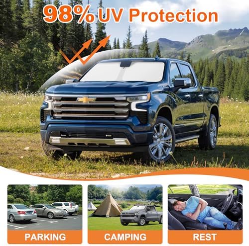 Foldable Front Windshield Sunshade fits Chevrolet Silverado 1500 2019-2026 - Image 3