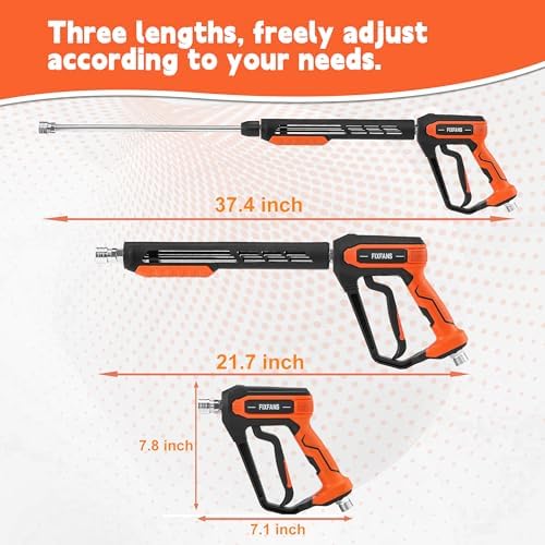 FIXFANS Pressure Washer Gun and Hose Kit, 50FT Power Wash Hose, M22 Fitting - Image 2