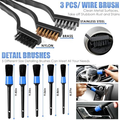 Car Cleaning Kit, Car Interior Detailing Kit with High Power Handheld Vacuum, Detailing Brush Set, Windshield Cleaner, Cleaning Gel, Complete Auto Accessories for Men, Women - Image 5